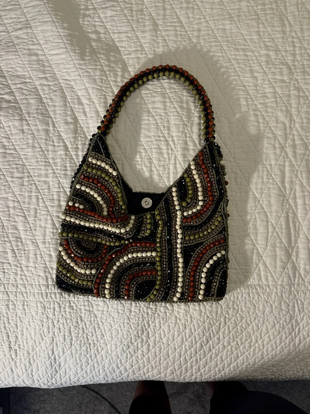Beaded Multicolor Womens Handbag - Decorative Pattern